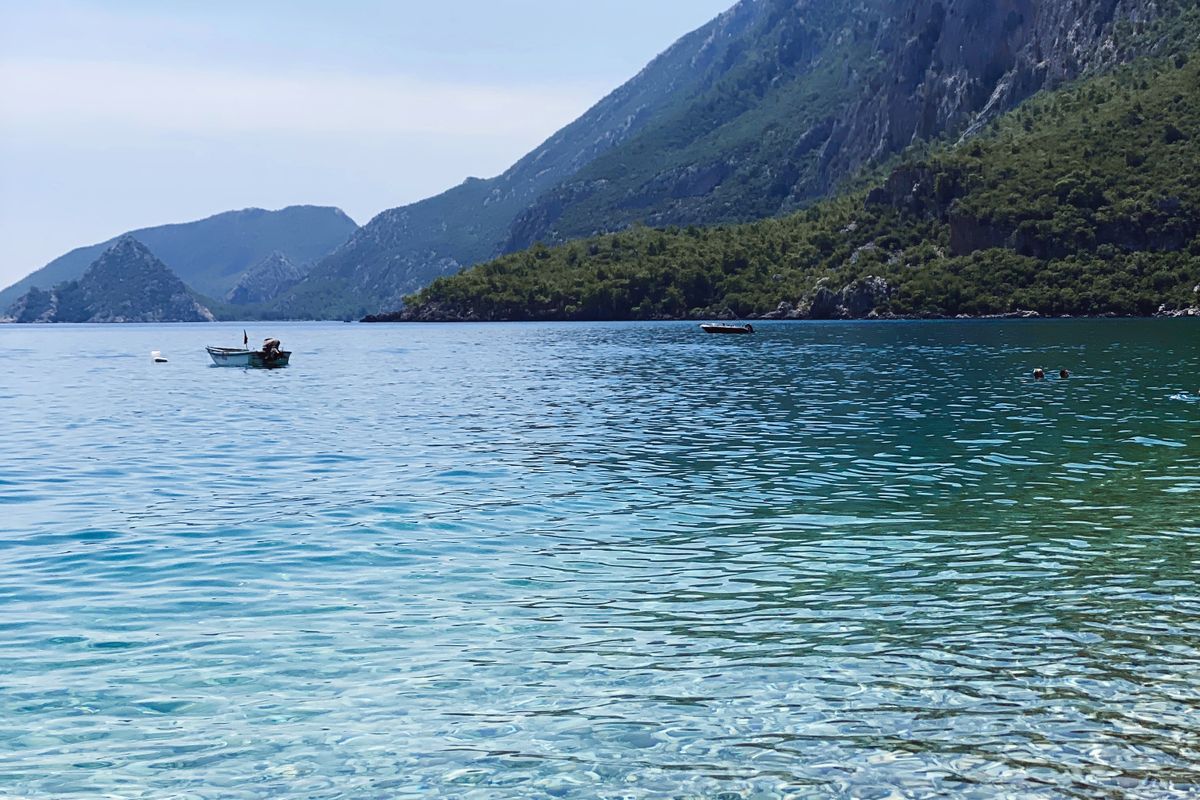 The quiet beach at Çıralı near the ruins of Olympos