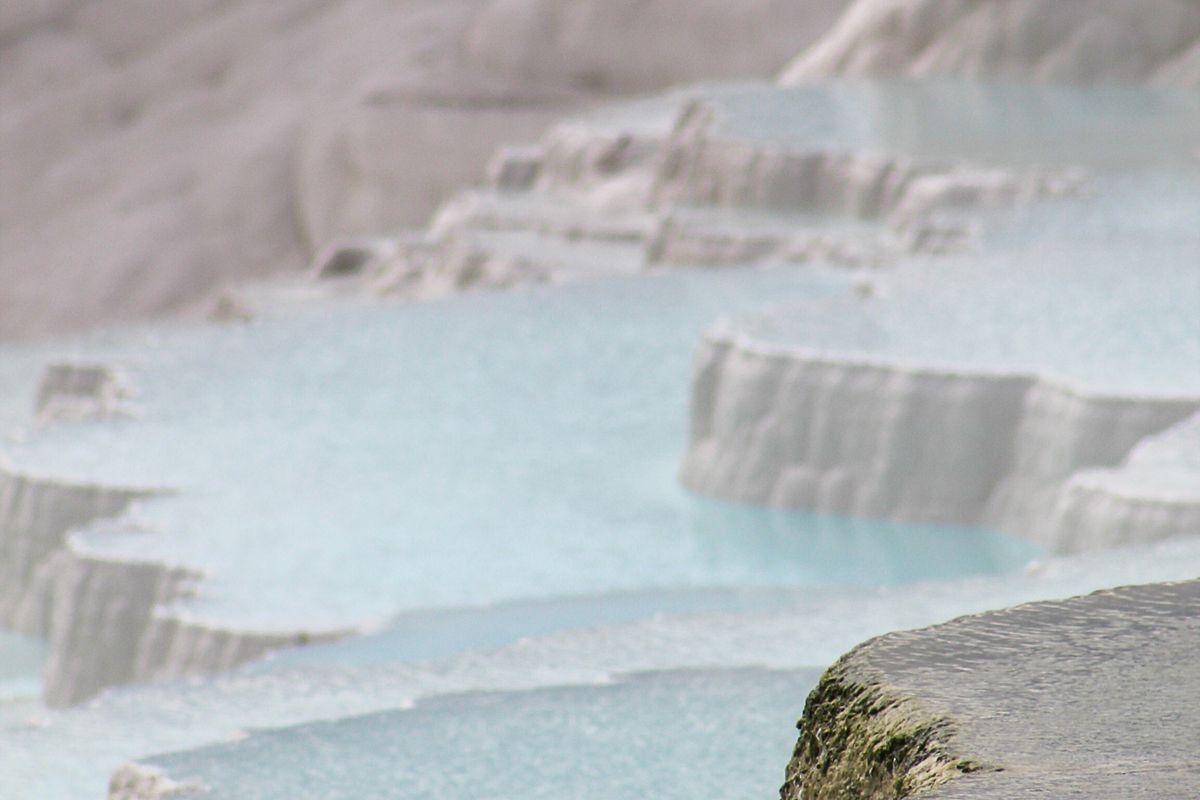 The white travertine terraces of Pamukkale
